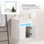 Meuble-lavabo mural 16 po avec lavabo, capteur de lumière à détection de radars, grand espace de rangement pour les petits espaces, meuble-lavabo mural blanc