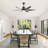 6 PCS ABS Blades  56 Ceiling Fan With Light Kit 3 Color LED Light Source, DC 6 Speed ,Remote Control Ceiling Fan  for Patio Living Room, Bedroom, Office,Indoor.(( Matte Black  )-1848013566-1848013565