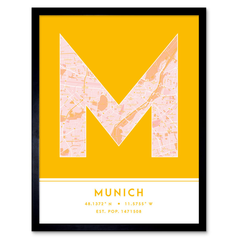 Munich Germany City - Single Picture Frame Typography