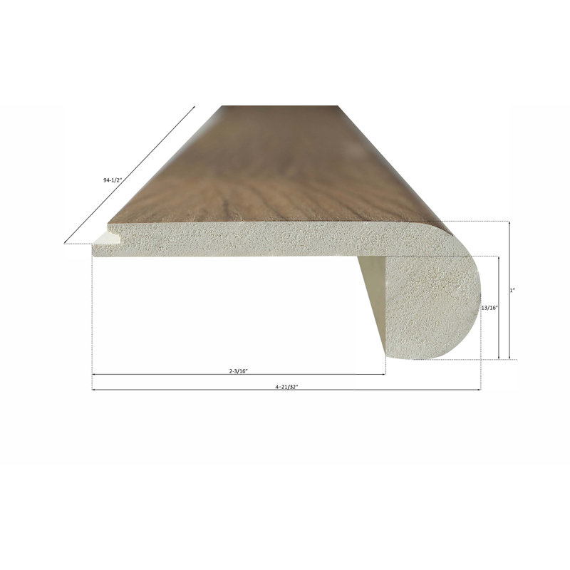 Moulure d'escalier européenne en vinyle T 0,98 po x l 4,65 po x L 94,5 po, Hickory d'Amérique