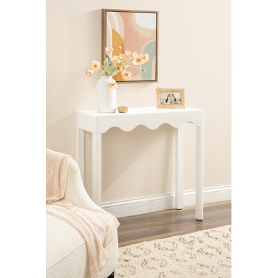 Maida Rectangle Wooden Curvy Console Table