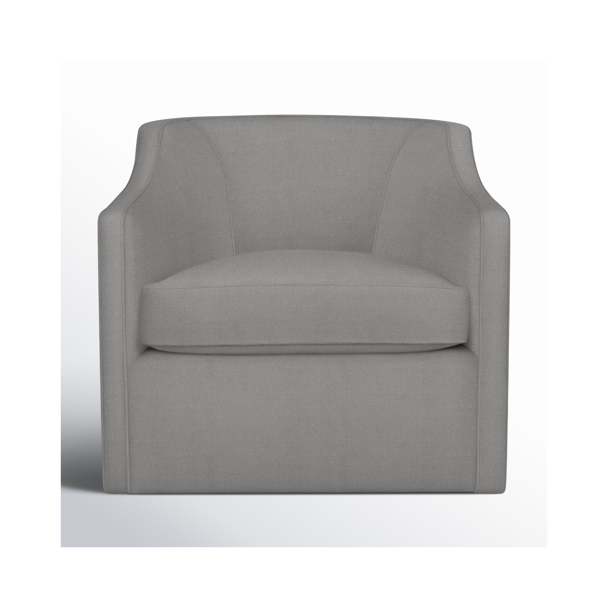 Marietta Upholstered Swivel Armchair, Bayou Light Gray Canvas