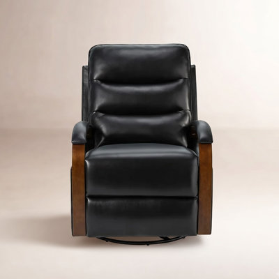 Azilda 29" Genuine Leather Manual Swivel Recliner
