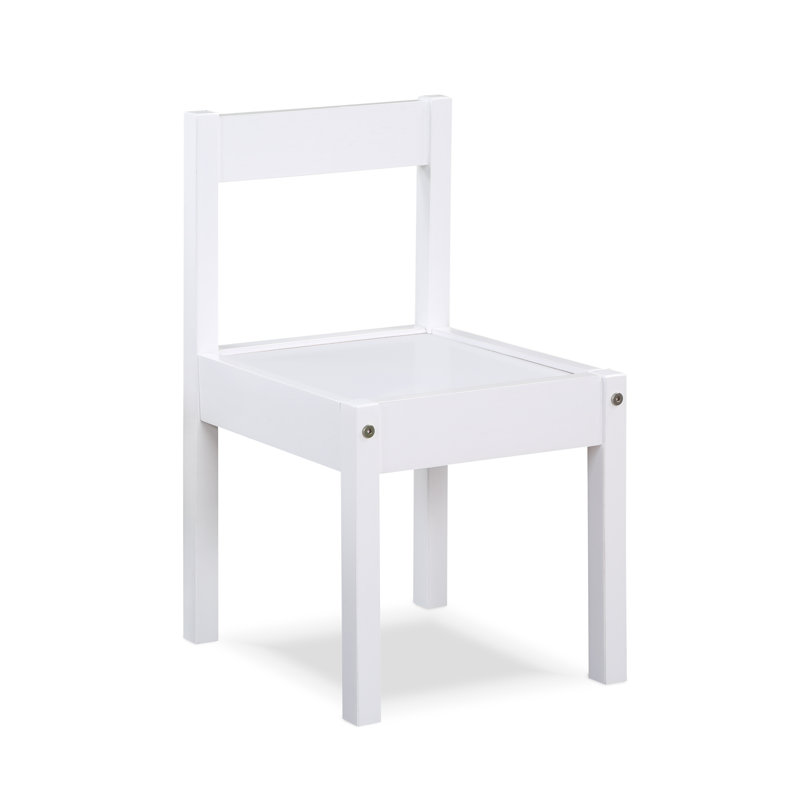 White Solid Wood Kids Table and Chair Set