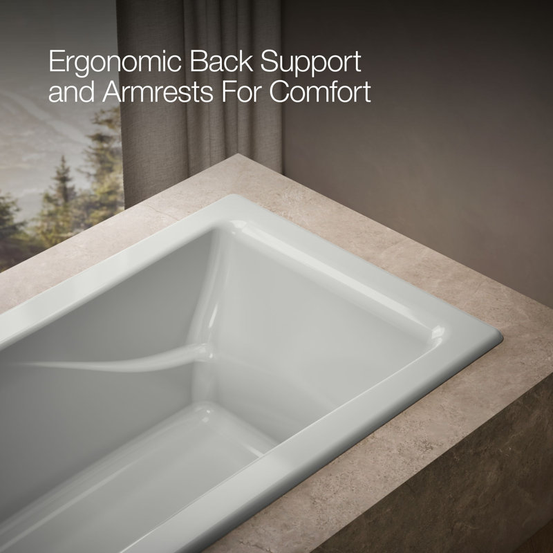 Tea-for-Two® 72" x 36" Soaking Bathtub, Ice Grey