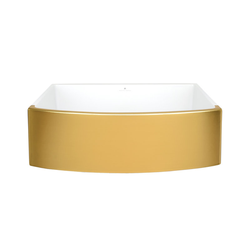 Rendezvous 33"L X 19.5"W Farmhouse/Apron Kitchen Sink, Matte Gold