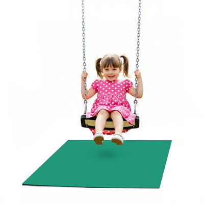 Tapis de jeu en caoutchouc caoutchouté «TFS-125» - 5 mm x 4 pi x 5 pi - vert