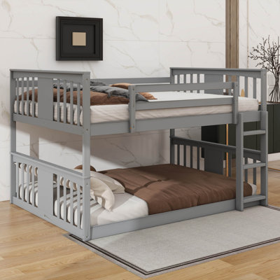 Roomy Full Over Full Bunk Bed With Robust Ladder