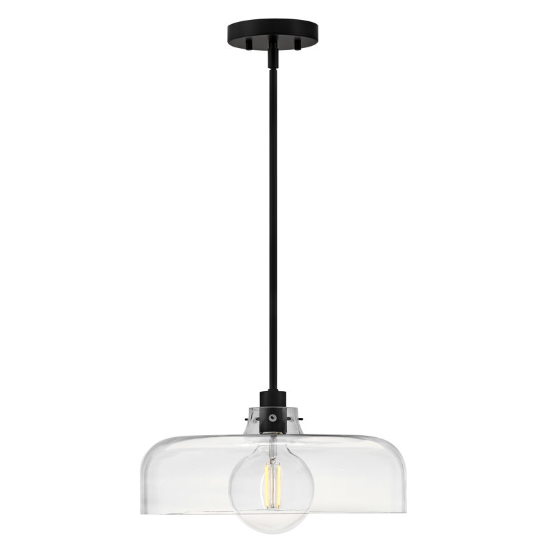 Luminaire suspendu en forme de dôme à 1 lumière Villa, Noir