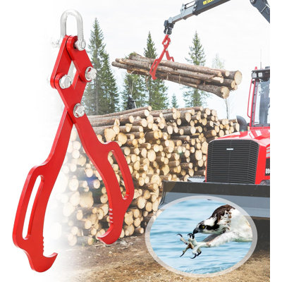 Pinces de levage à bûches de 18 po avec 2 pinces à bois, pince à bûches robuste, pinces en bois antidérapantes, pinces de levage à bûches en acier pour tracteurs, débusqueuses, bois de chauffage, pinces à bois