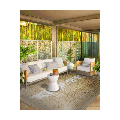 Written Collection Beige Themed Keep Off Text Patterned Creative Modern Decorative Rug