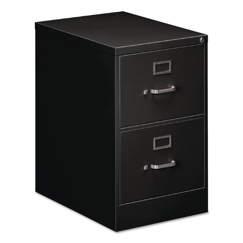 Black 2-Drawer Lockable Vertical Steel File Cabinet