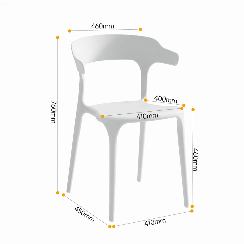 Quatre chaises d'appoint, chaises de salle à manger d'intérieur, Blanc
