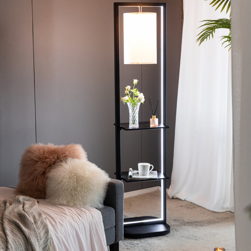 Two Tiered Vertical Shelving Stand with Light