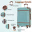 Ensembles de valises rigides avec sacs Valise légère à roulettes doubles avec verrou TSA, valise simple 28 po, vert
