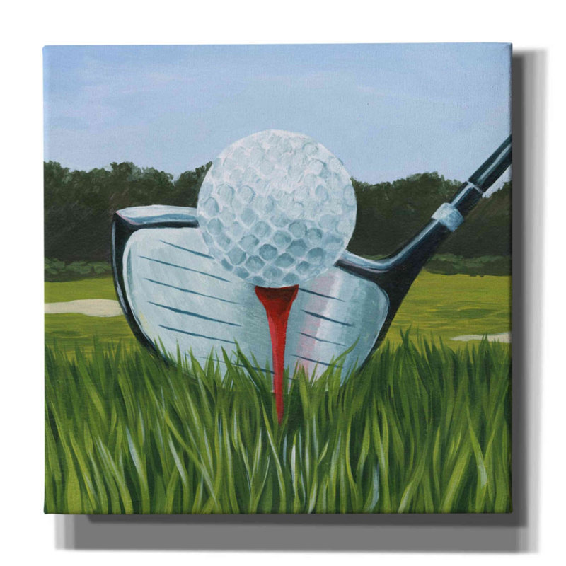 «Tee Off I» par Grace Popp, art mural sur toile, H 12 po x l 12 po x P 0,75 po