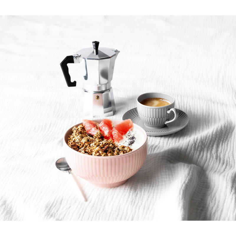 Amina Porcelain Cappuccino Cup, Grey
