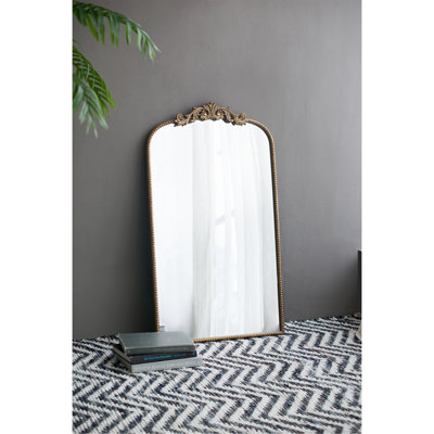 Magnifique miroir à arche dorée, décoration murale d'inspiration baroque pour le salon de la chambre à coucher de la salle de bain