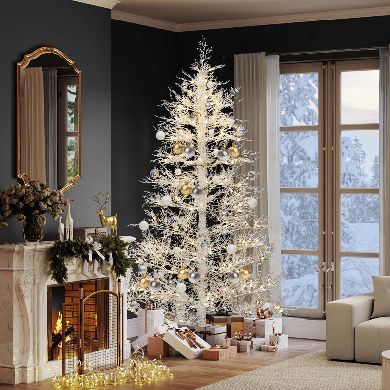 Arbre de Noël artificiel en bouleau blanc 6 pi avec 3 couleurs claires
