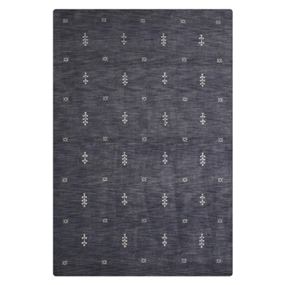 Tapis rectangulaires en laine tissée à la main Anley