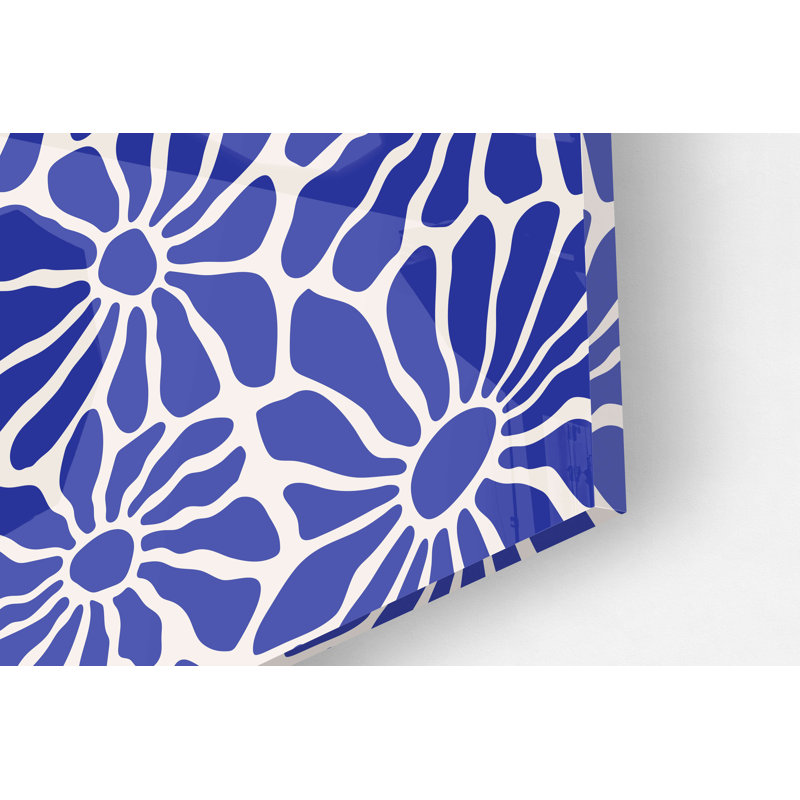 Ensemble de 3 décorations murales fleurs bleues