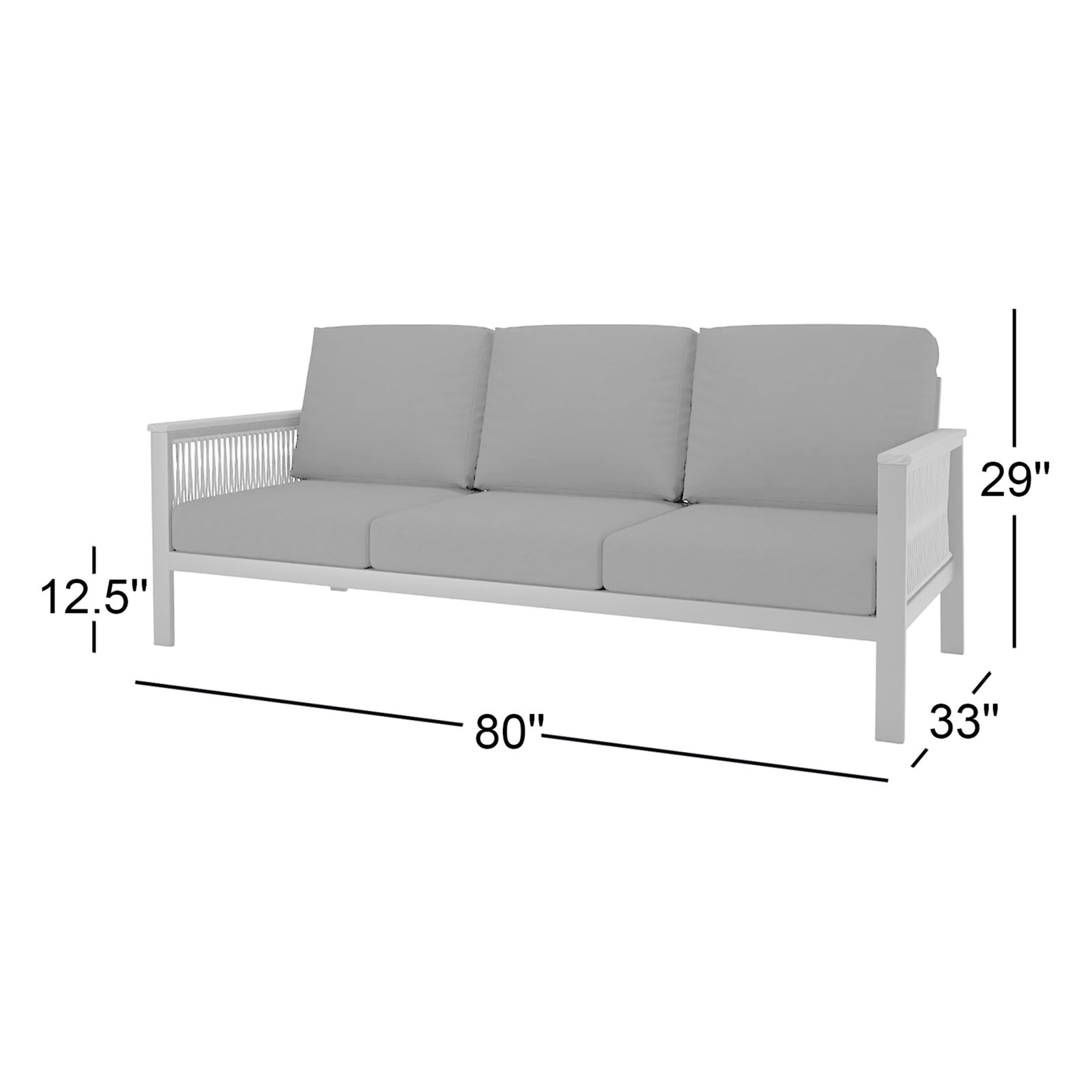 Townsend 80" Sunbrella® Patio Sofa, Canvas Navy Sunbrella® Canvas, Gray/Brown