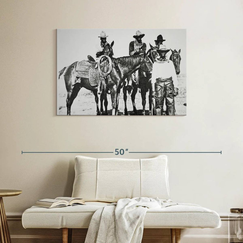 Lelar Black Cowboys At Bonham Texas 1890, 26" H x 39" W