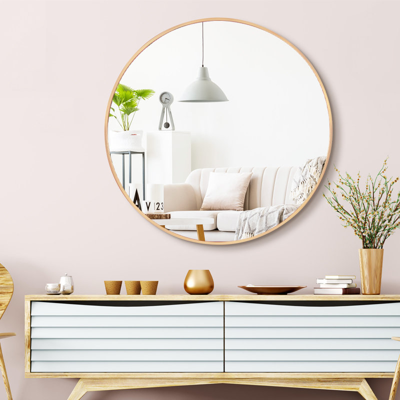 Metal Rectangle Wall Mirror, Shiny Gold, 36" H x 36" W