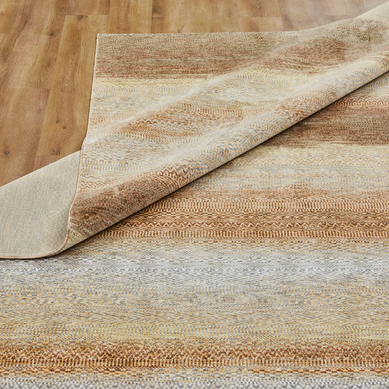 Narooma Golden Dune Stripe Area Rug, Rectangle 2' x 3'
