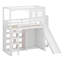 Lit mezzanine avec garde-robe, tablettes de rangement