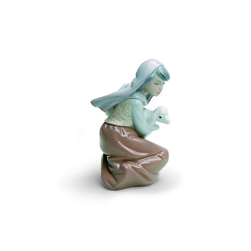 Figurine d’agneau perdu, Argenté / Brun