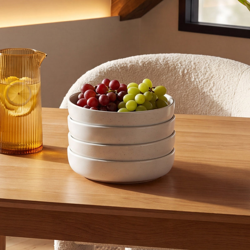 Daytona 33oz Stoneware Pasta Bowl, White