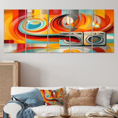 Orange Fauvist Brights Abstract Laundry I - Ensemble de décoration murale