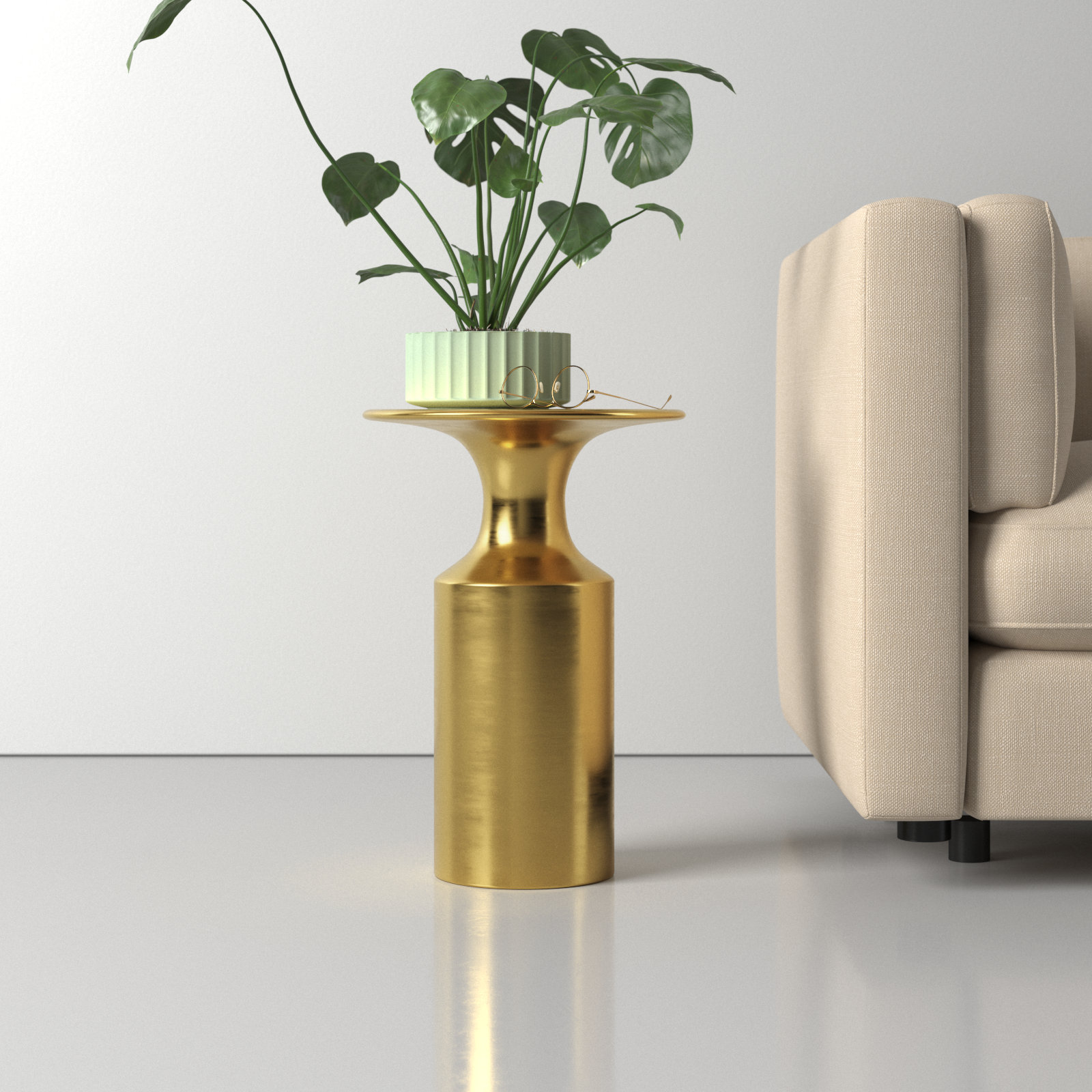 Dafoe End Table, Gold