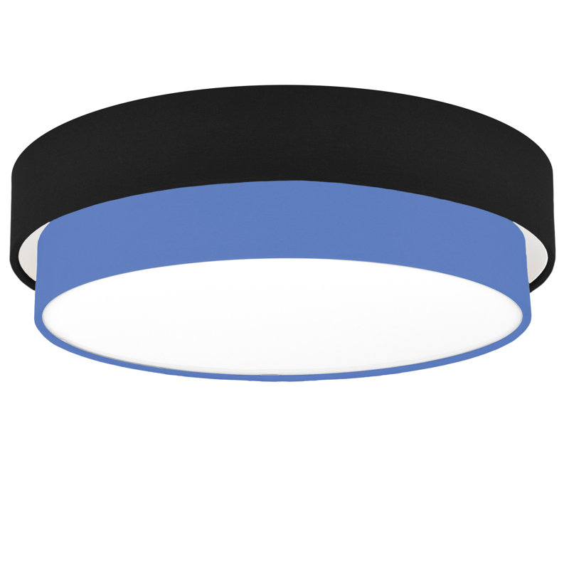 Avory Flush Mount, Black / Blue