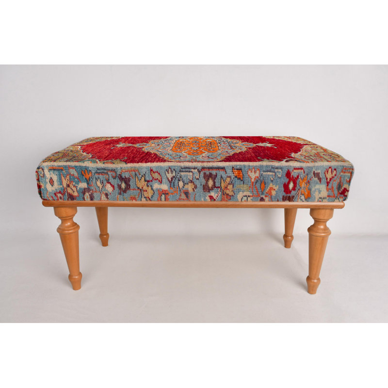 Banc médaillon, banc assis, banc repose-pieds, banc rembourré, banc tapis turc, banc Kilim, banc de décoration intérieure, banc fabriqué à la main