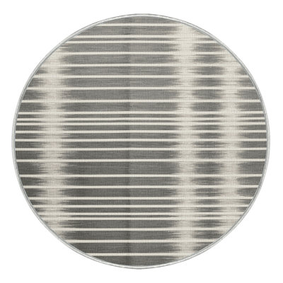 Washable Silver White Striped Area Rug