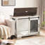Cage pour chien avec enceinte en métal et cloison réglable, intérieur blanc pour porte coulissante pour animaux de compagnie-1229656122