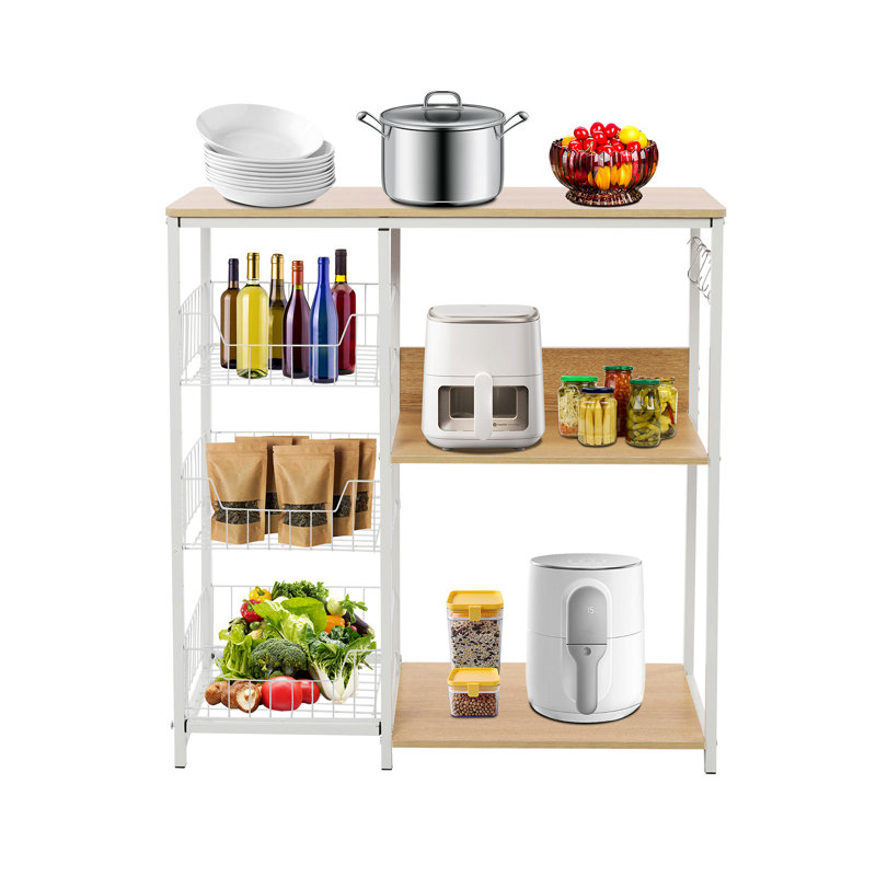 Standing Kitchen Storage Rack, White