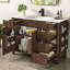 Meuble-lavabo cannelé de 122 cm avec lavabo et robinet-378116802