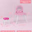 Ensemble de coiffeuse pour enfants avec miroir et tabouret, coiffeuse pour filles, rose