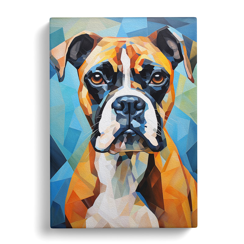 Boxer Dog Cubism Art No.2 - Print, 50cm H x 35cm W x 3cm D