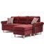 Canapé modulaire réversible 2 pièces Red Velvet avec 2 coussins décoratifs, assise mi-ferme, dossier coussiné, accoudoirs roulés, convient aux petits espaces