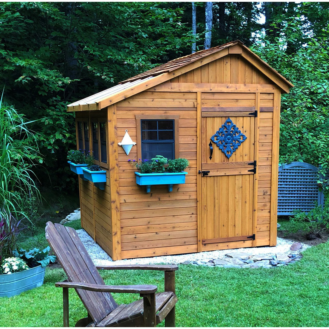 Outdoor Living Today 8x8 Western Red Cedar Sunshed Shed with Cedar Roof Outdoor Living Today
