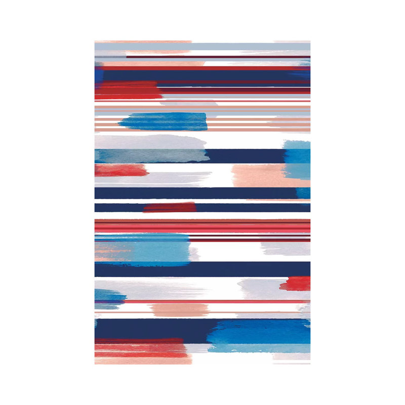 Modern Marine Stripes Red by Ninola Design - Wrapped Canvas Gallery-Wrapped Canvas Giclée, 20.32 cm H x 30.48 cm W