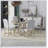 5-Piece Retro Functional Dining Set with Extendable Round Table and 4 Comfortable Upholstered Chairs for Versatile Use