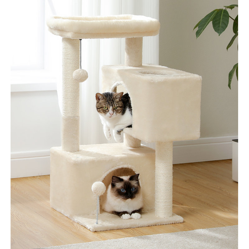 Arbre à chat Dosta, Beige, H 31,5 po x l 16,9 po x P 11,8 po