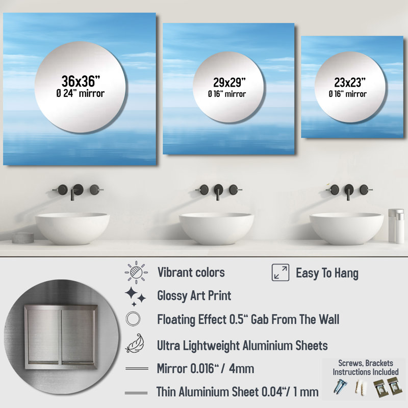 Folmer - Décoration murale miroir minimaliste pour chambre à coucher, 36 po x 36 po