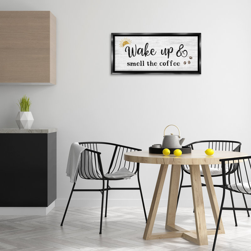  "Wake up Smell Coffee", art mural sur toile flottante par Natalie Carpentieri, H 14 po x l 31 po