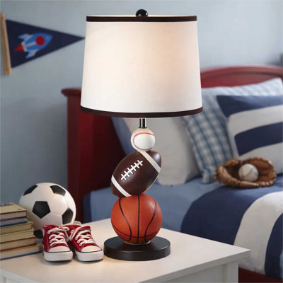 Sports Table Lamp, Basketball, Football, Soccer, 25 Inch For Athlete Kids